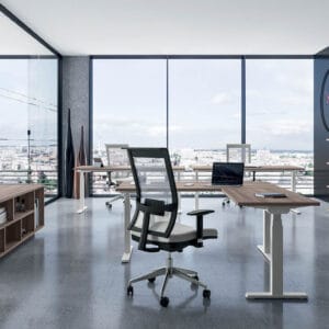 MOVE – postazioni operative flessibili (scrivania elevabile + tavoli ribaltabili) Compir / Flycom